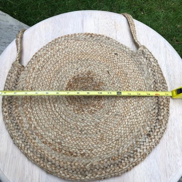 BOHO BRAIDED JUTE TOTE BAG Cross Body Natural Fibre Round Satchel Purse - Picture 4 of 6